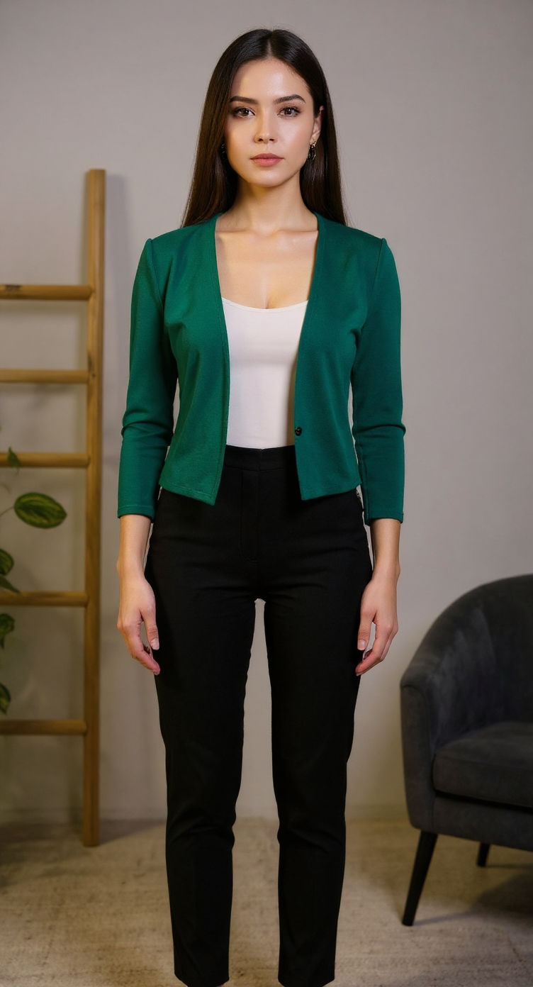 Women Green Shrug
